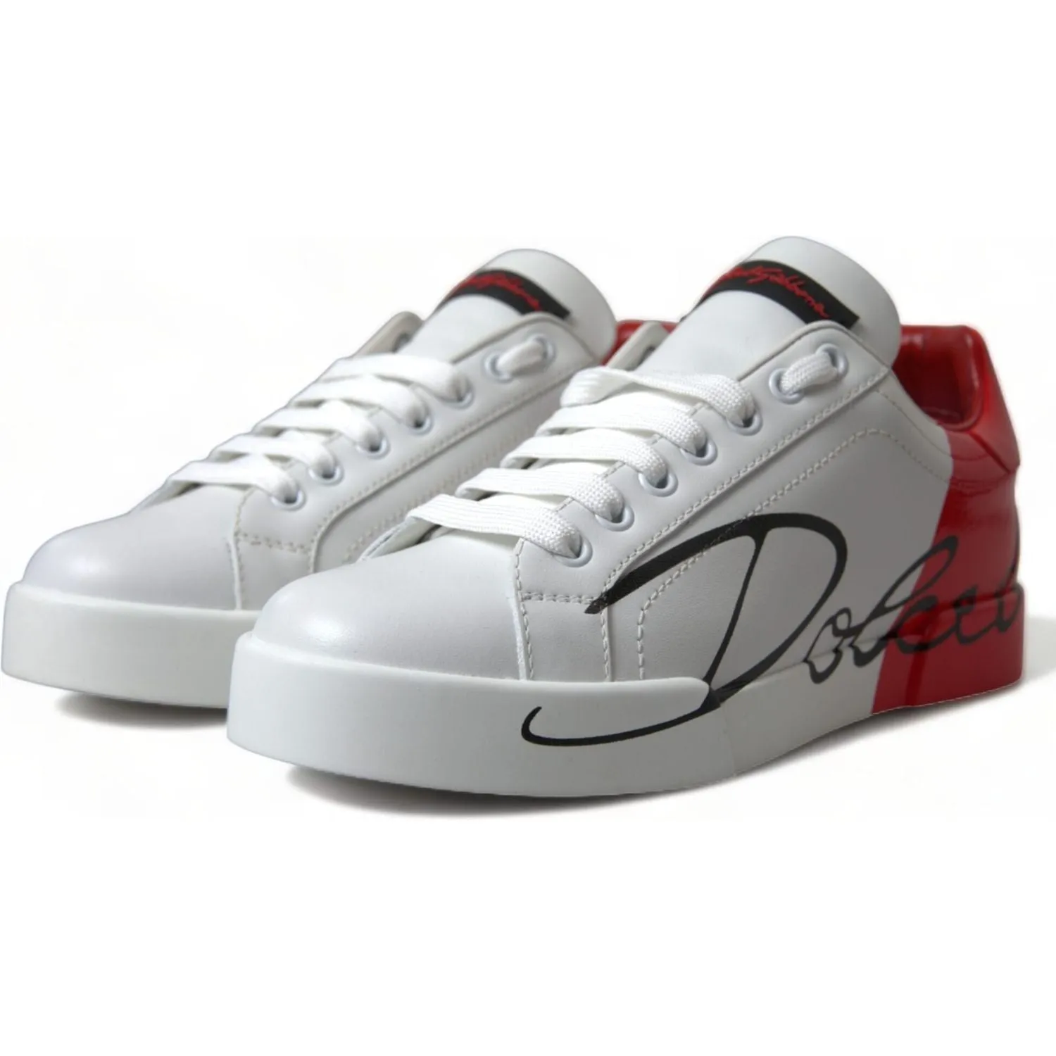 Best Walking Sneakers For Bunions Dolce & Gabbana White Red Lace Up Womens Low Top Sneakers Shoes