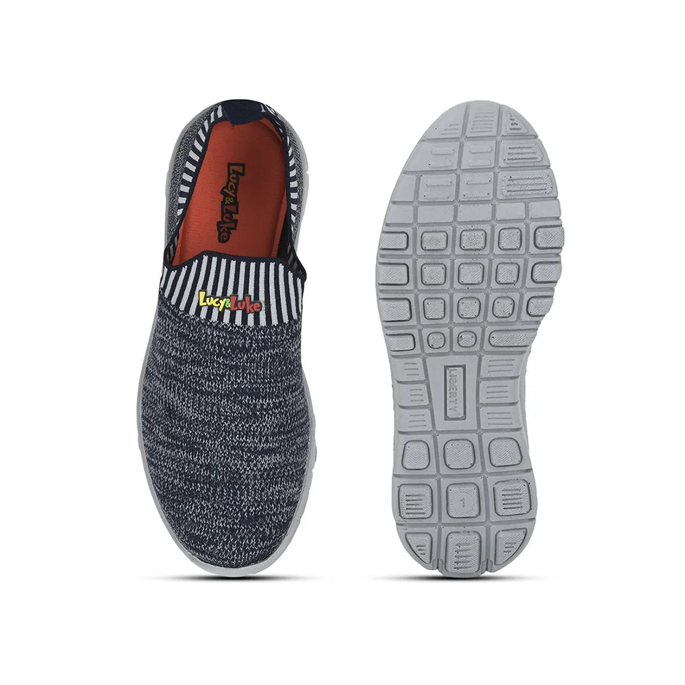 Lucy & Luke (Blue) Sports Non Lacing Walking Shoes For Kids 2123-22 By Liberty Great Walking Shoes