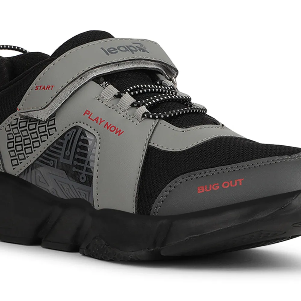 Leap7x Grey Non Lacing Sports Running Shoes For Kids POLAR 50 By Liberty Mid Trail Running Shoes