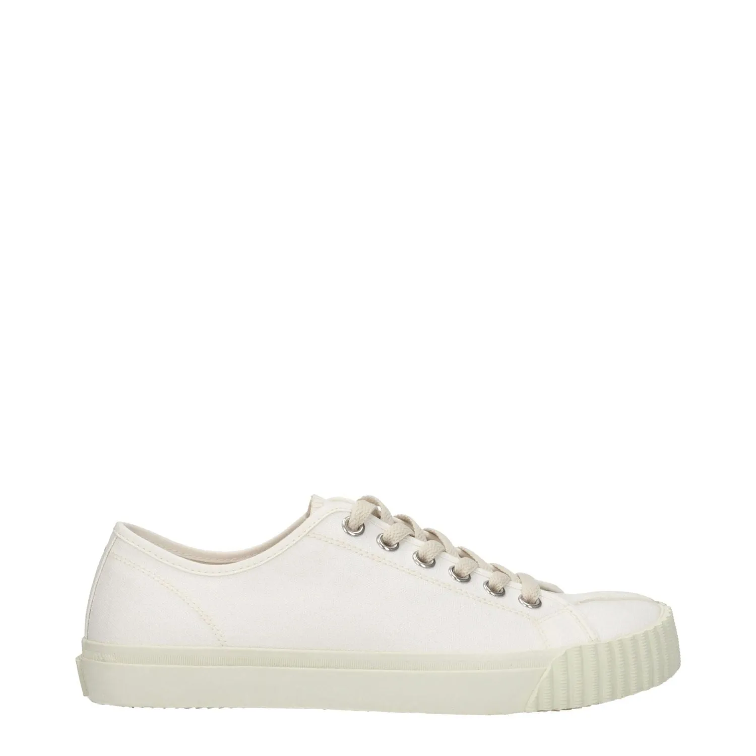 Maison Margiela White Fabric Low Top Sneakers Stability Walking Shoes