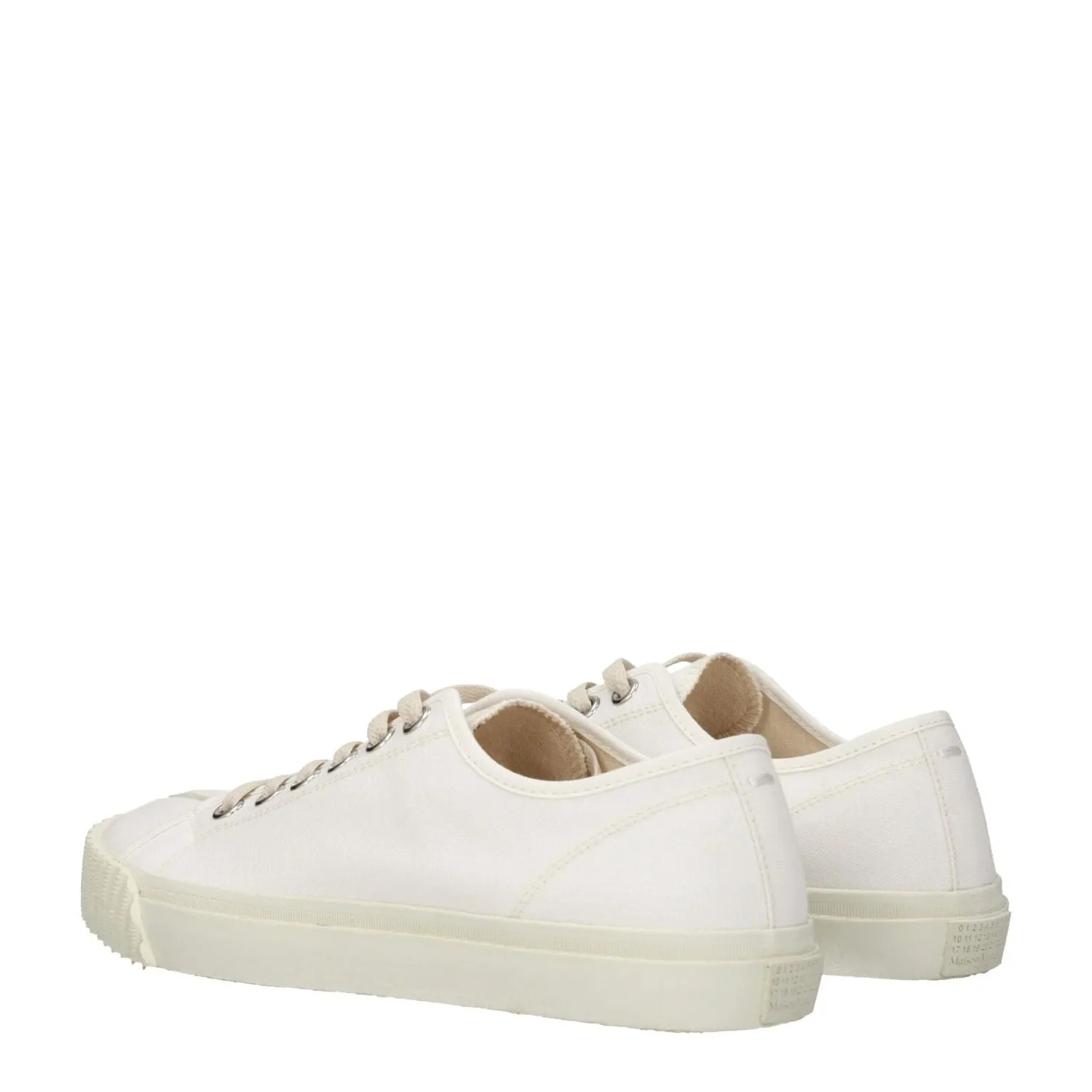 Maison Margiela White Fabric Low Top Sneakers Flat Mary Jane Shoes Double Strap