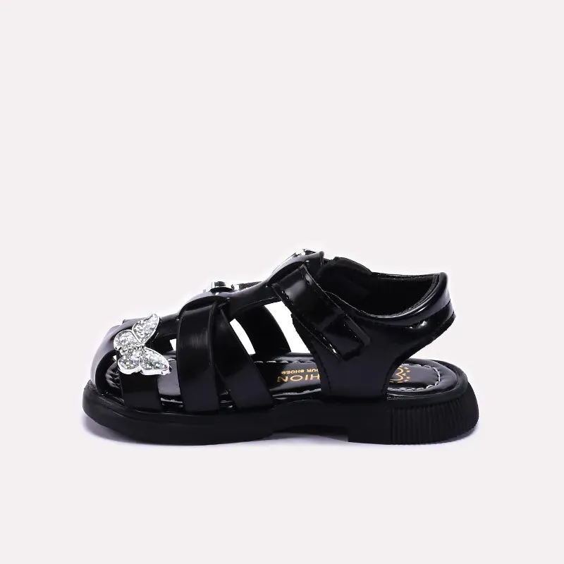 Baby Black Casual Sandal 0721040 Shoes For Flat Footed Horses