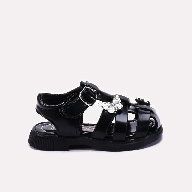 Baby Black Casual Sandal 0721040 Flat Shoes Fancy