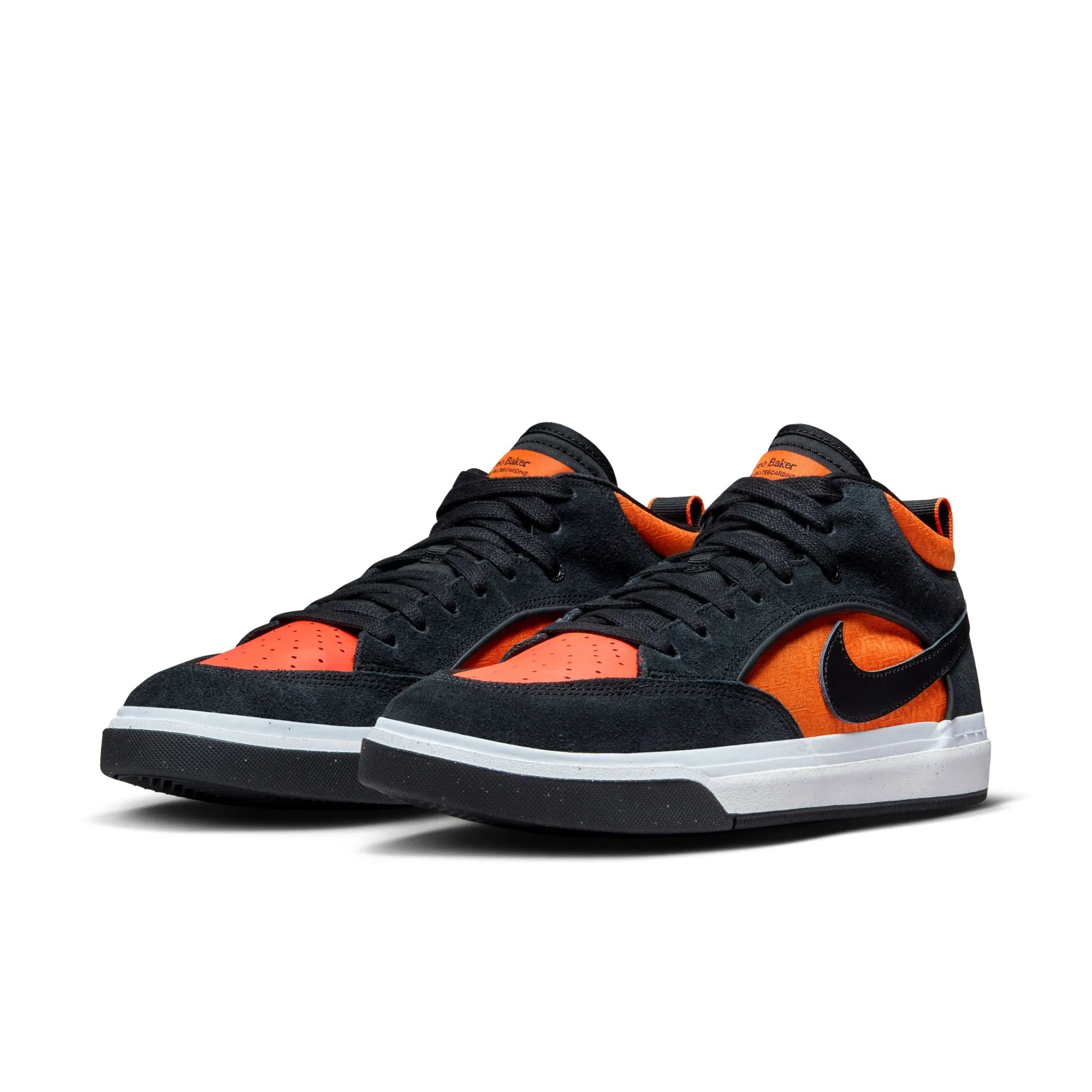 Comfiest Asics Shoes Nike SB Leo Baker React Shoes - Black/Black-Orange-Electro Orange