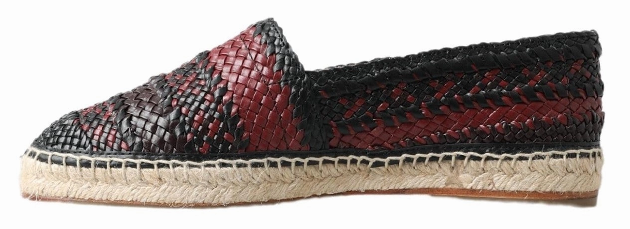 Size 12 Espadrilles Black Bordeaux Buffalo Leather Espadrille Shoes