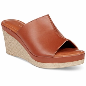 Queen Letizia Espadrilles Easy Street Tuscany Octavia Slide Cognac