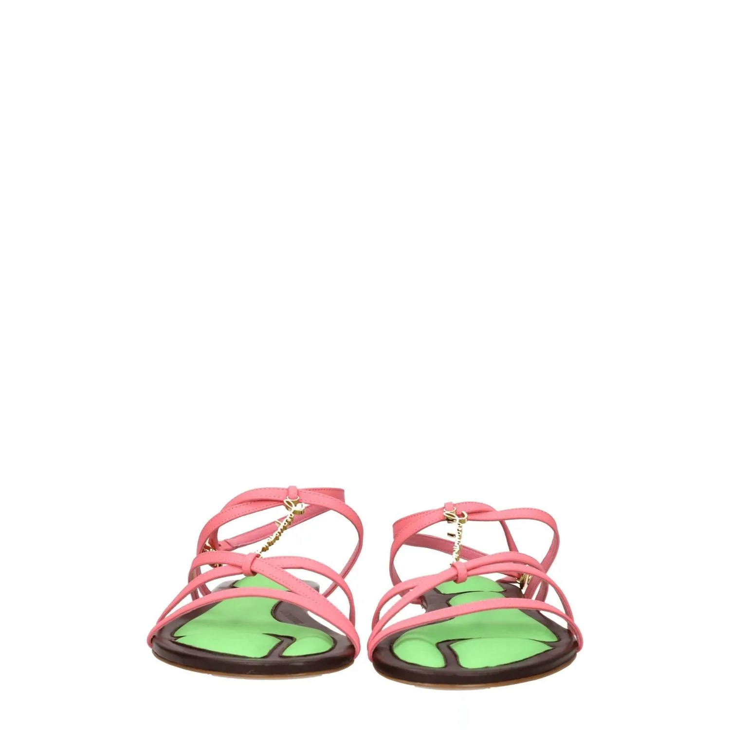 Steel Toe Shoes For Flat Feet Jacquemus Pink Leather Flat Sandals
