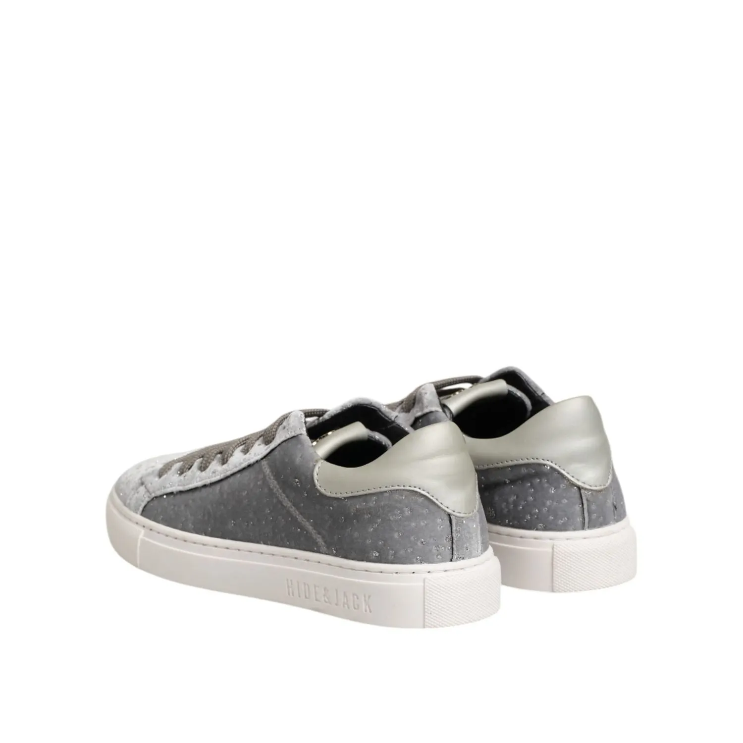 Pump Sneakers HIDE & JACK Gray Suede Low Top Lace Up Sneakers Shoes
