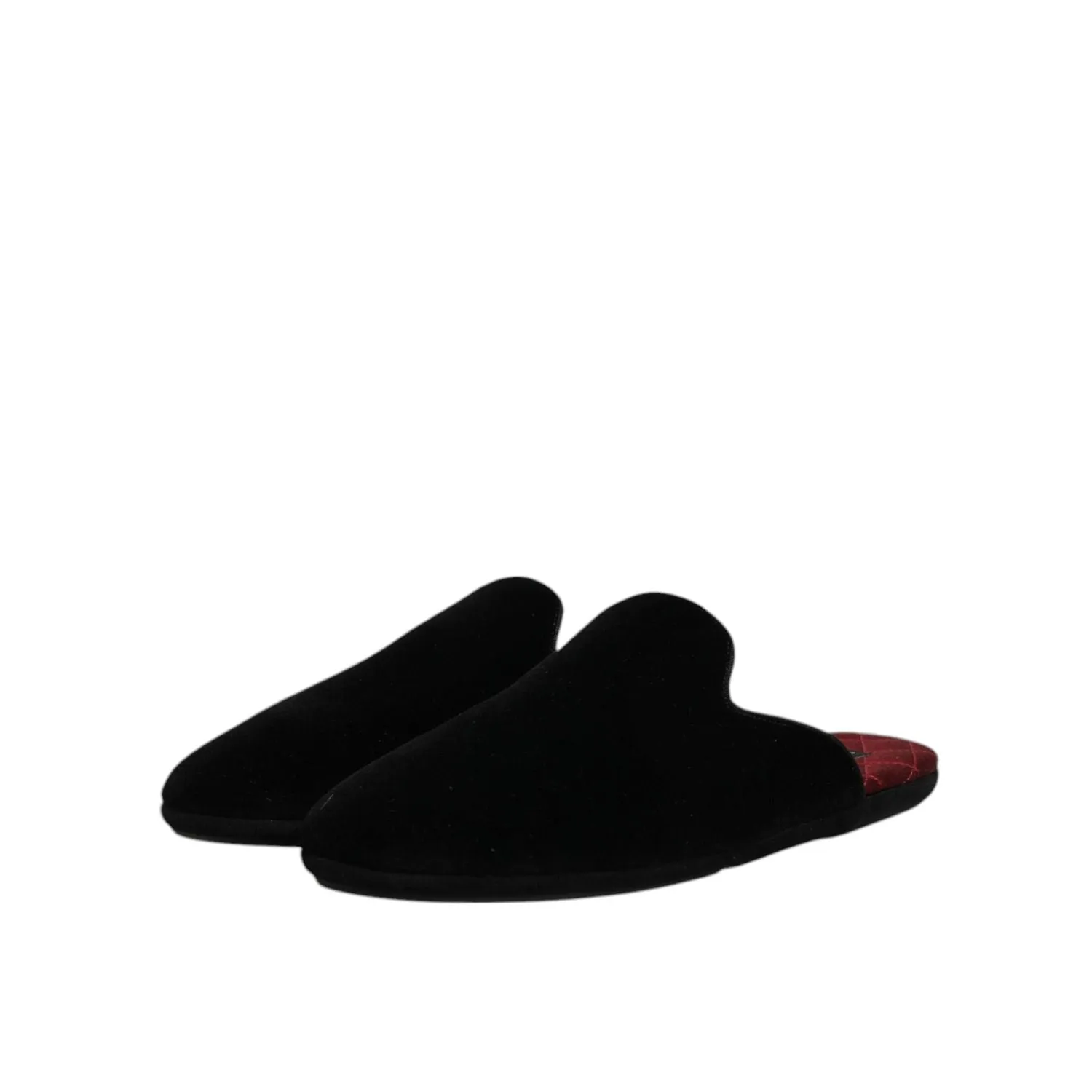 Dolce & Gabbana Black Viscose Velvet Slides Flat Slipper Shoes Best Running Shoes Flat Wide Feet