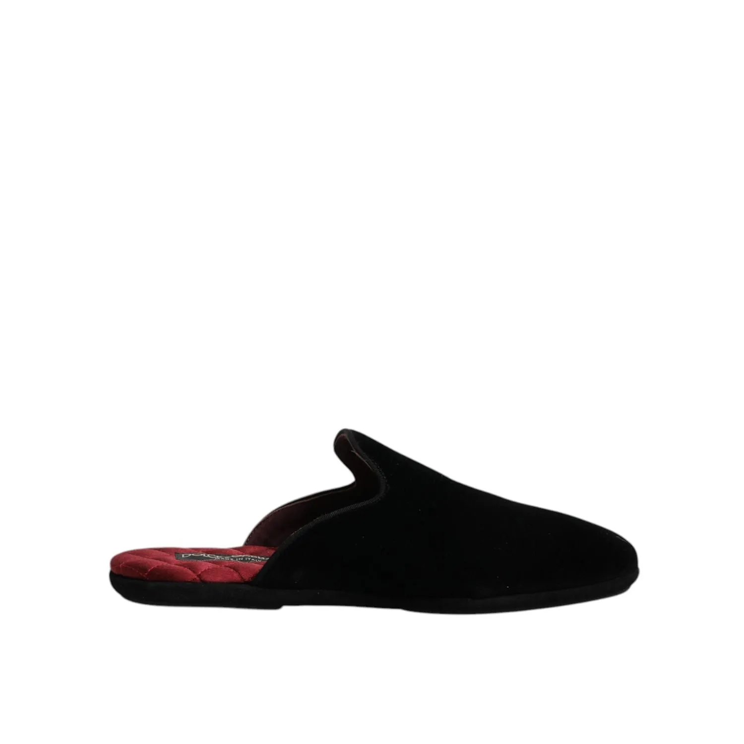 Dress Flat Shoes Dolce & Gabbana Black Viscose Velvet Slides Flat Slipper Shoes