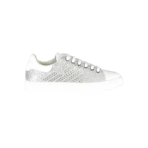 Emporio Armani Silver Leather Women Sneaker Sneakers Size 16