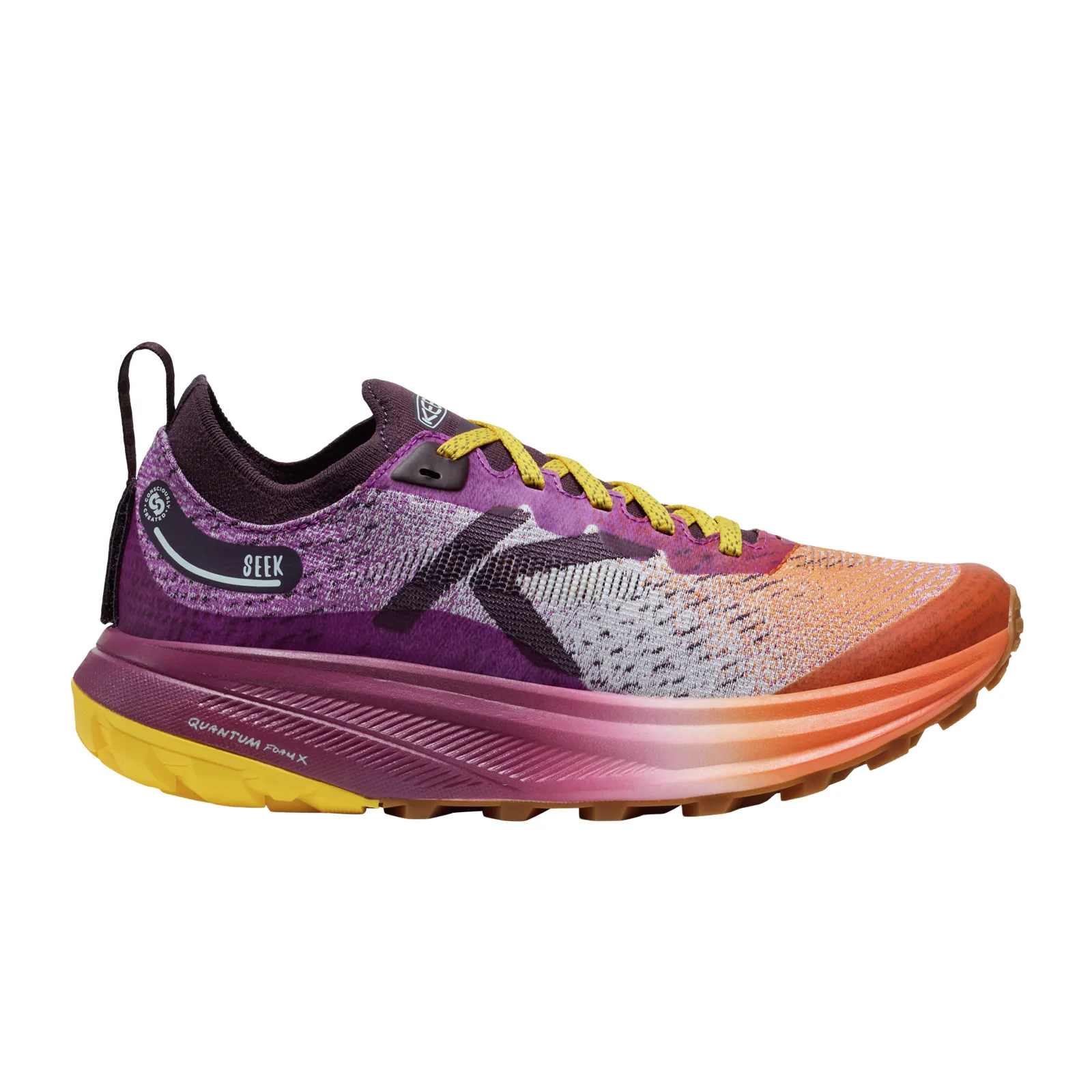 Elephant Shoes Trailer Keen Seek Trail Running Shoe (Women) - Willowherb/Orange Peel