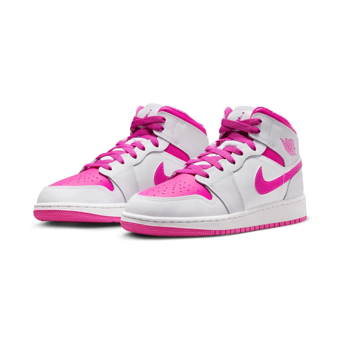 Air Jordan 1 Mid 'Fire Pink' Big Kids' Shoes Asics Hockey Shoes