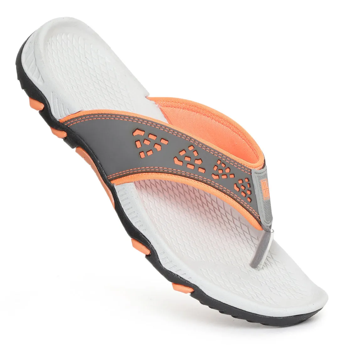 Flip Flops In Nyc Paragon Grey and Orange Ultra-Durable Everyday Flip Flops for Men