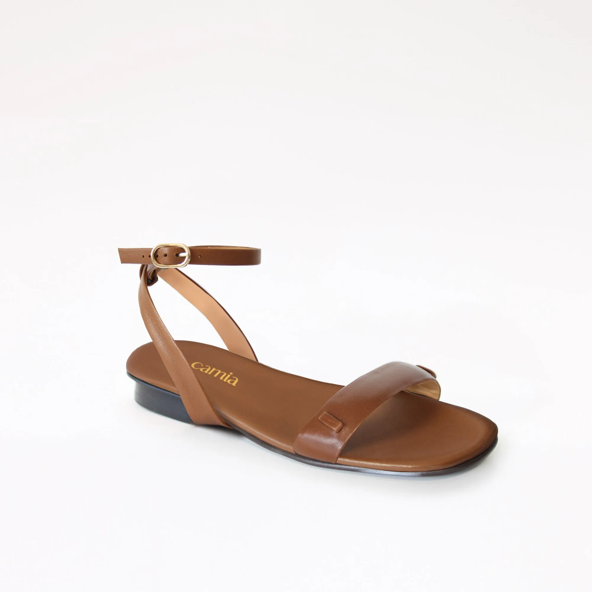 Espresso Flat Swap Sandal Flower Print Flat Shoes