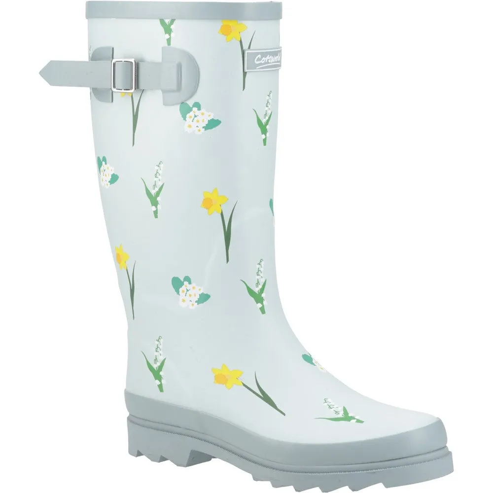Waterproof Shoe Breathable High Traction Grip Wildflower Tall Wellingtons Mint