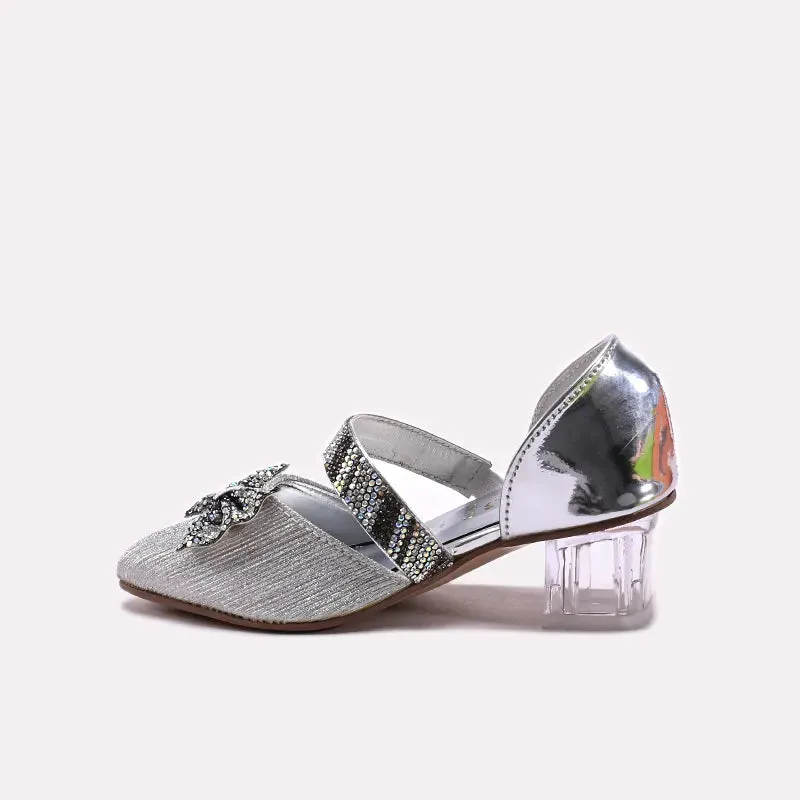Silver Fancy Pumps 0710570 Flat Squat Shoes