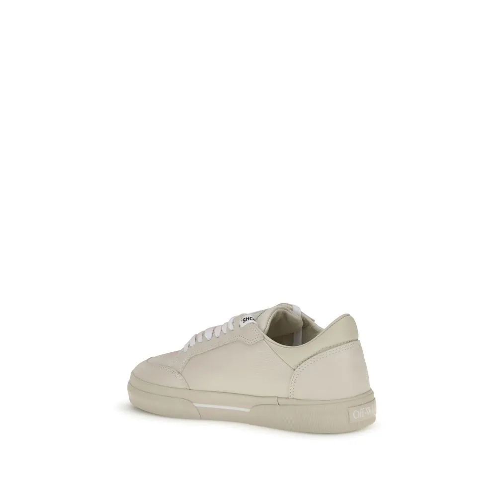Hook Up Skate Off-White Beige Leather Low Top Sneakers