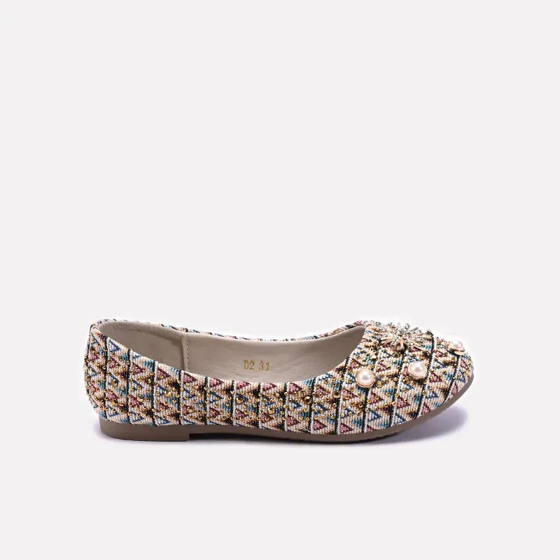 Fawn Fancy Pumps For Girls 0710548 Size 8 Flat Shoes