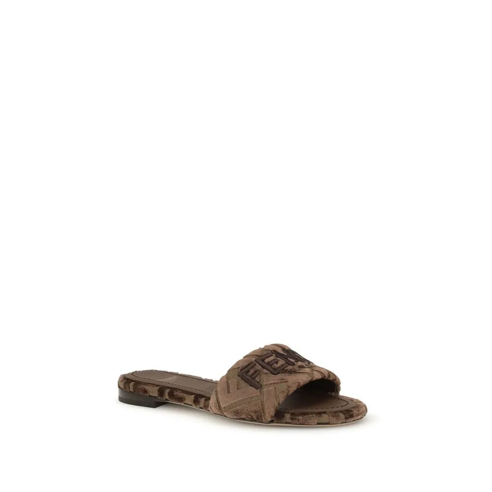 Flat Timberland Shoes Fendi Brown Viscose Flat Sandals