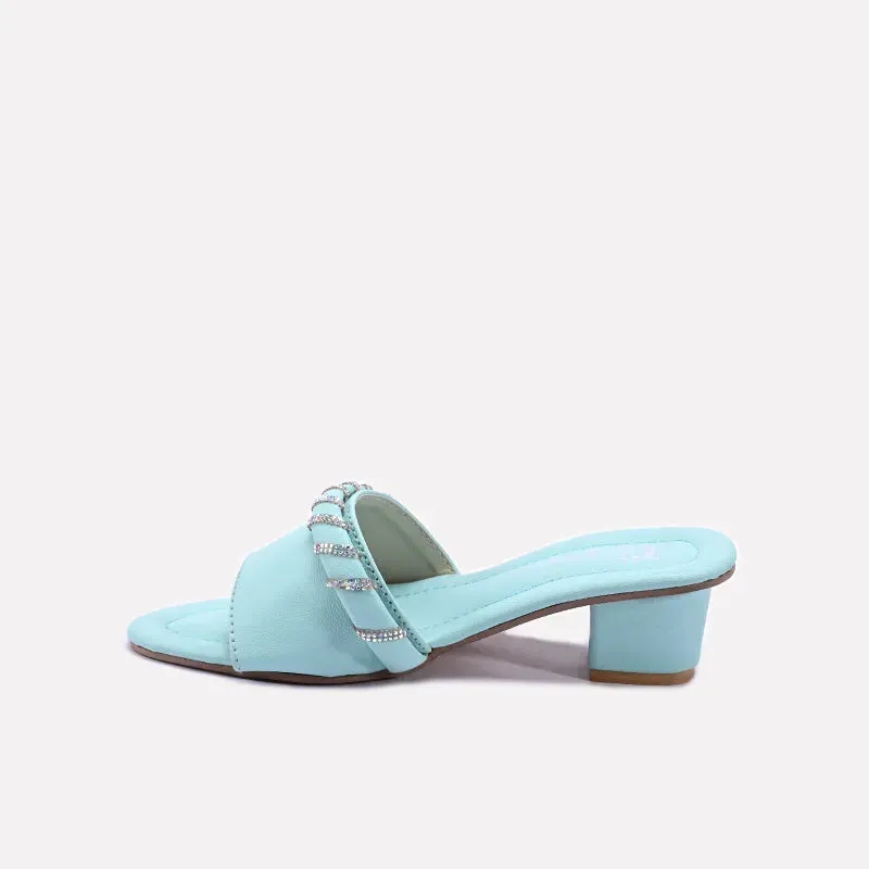 Round Flat Shoes Ferozi Fancy Slippers For Girls 0730314