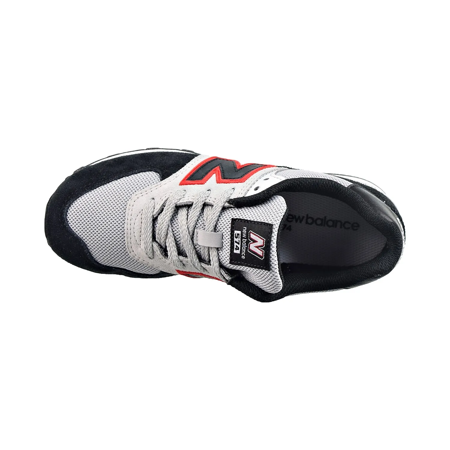 New Balance 574 Big Kids' Shoes White-Black-Red Best Running Shoes On Sale
