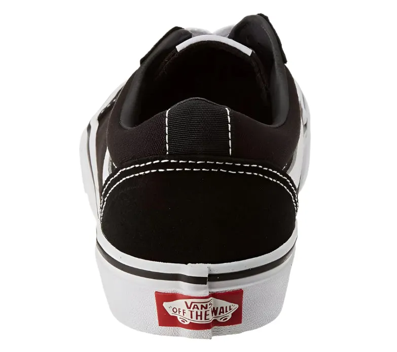 Vans Kids Ward Low-Top Kids Sneakers  Suede/Canvas Black/White High Top Casual Shoe