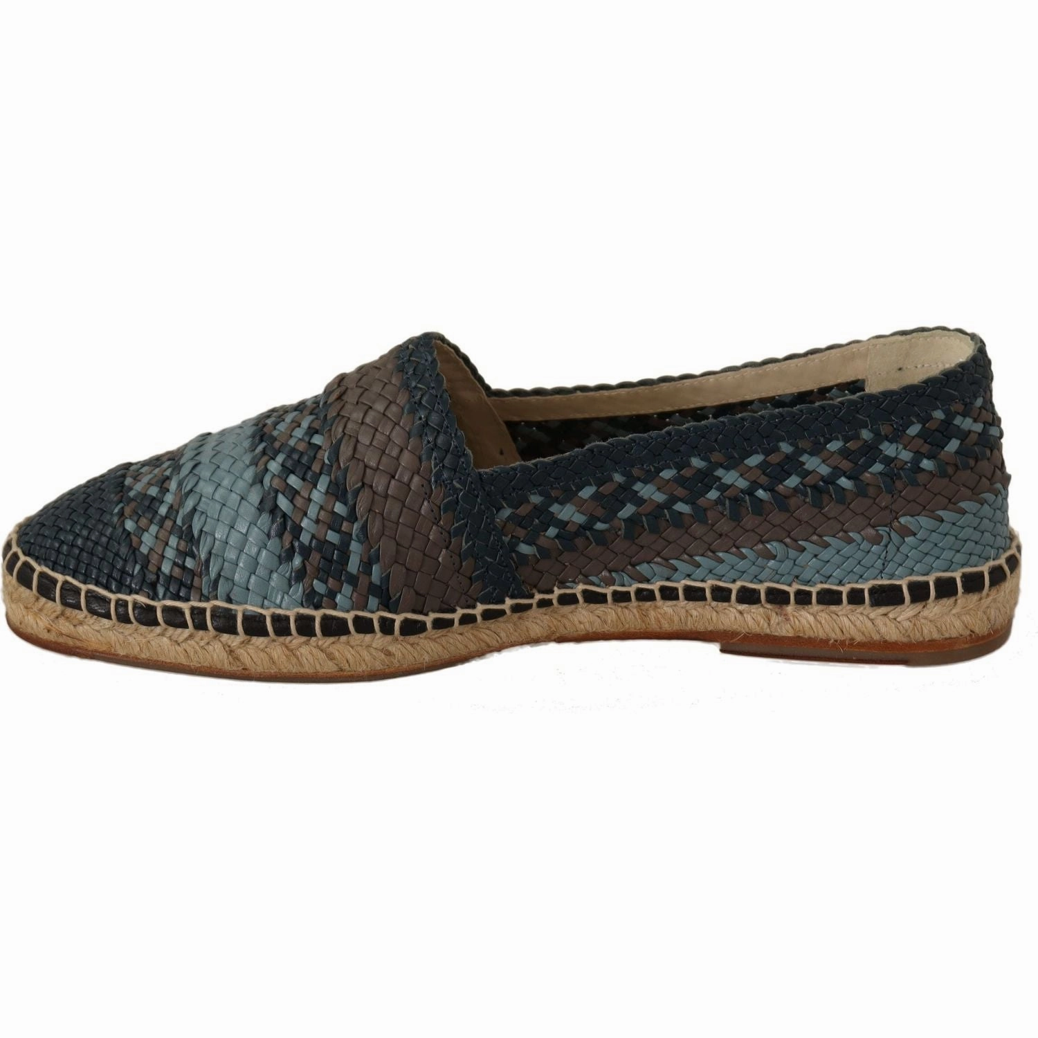 Dolce And Gabbana Lace Espadrilles Dolce & Gabbana Blue Gray Slip On Buffalo Espadrille Shoes
