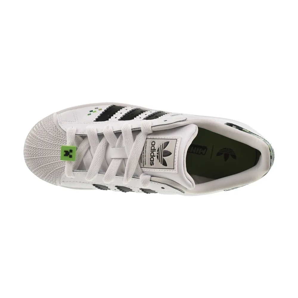 Business Casual Shoes Woman Adidas Superstar II J x Minecraft Big Kids' Shoes White/Black