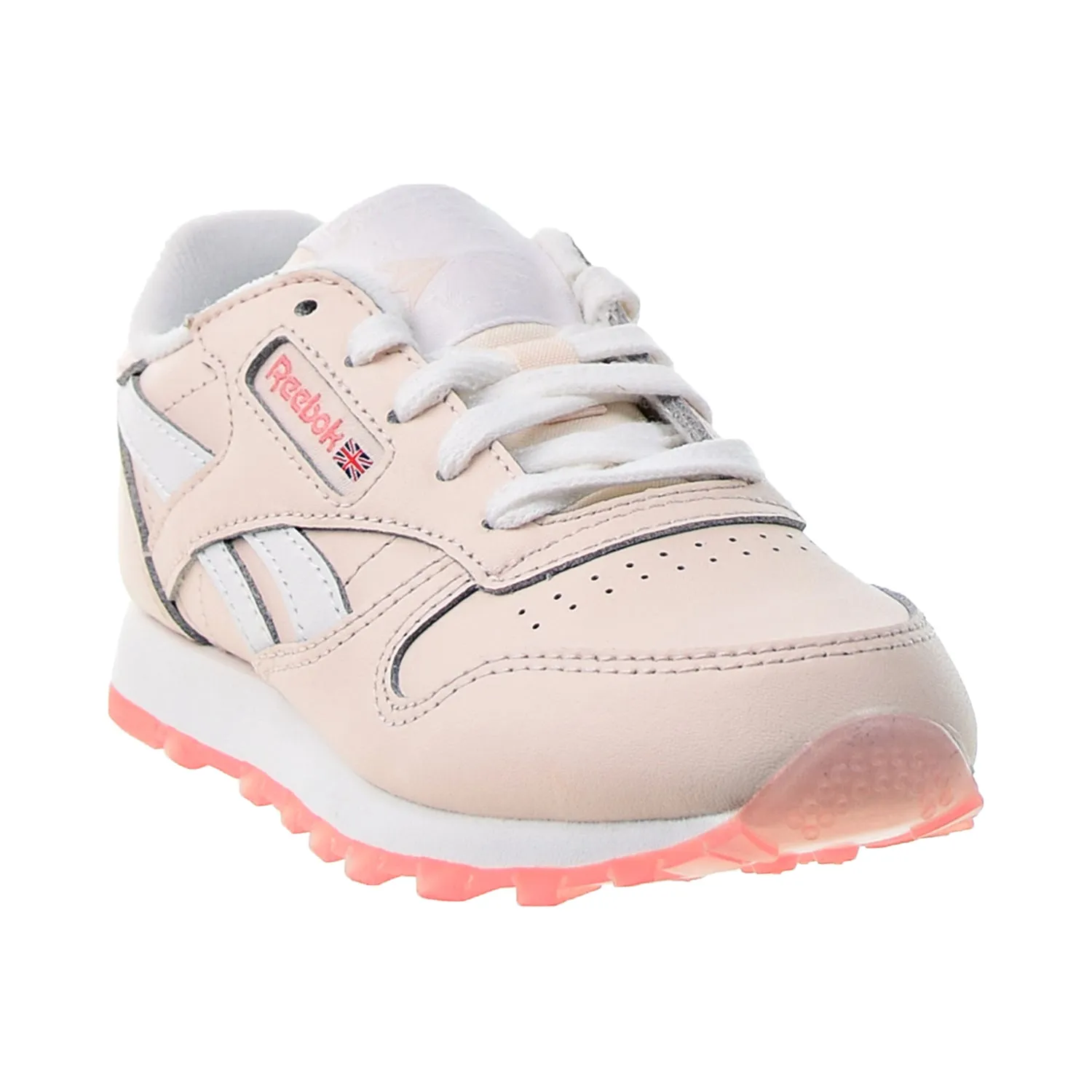 Good Running Shoes For Wide Feet Reebok Classic Leather Little Kids' Shoes Pal Pink-White-Panton