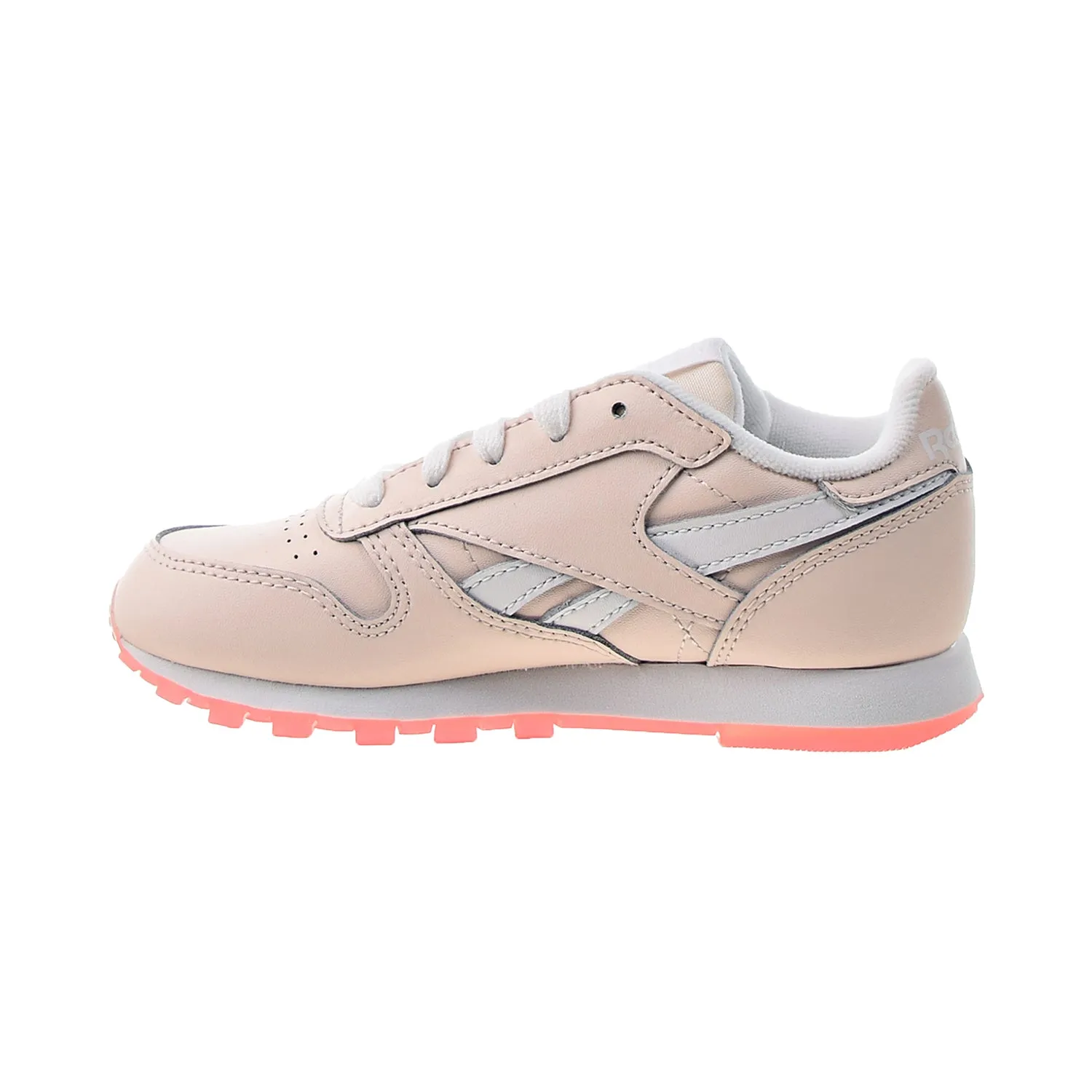 Reebok Classic Leather Little Kids' Shoes Pal Pink-White-Panton Running Shoes Achilles Tendonitis