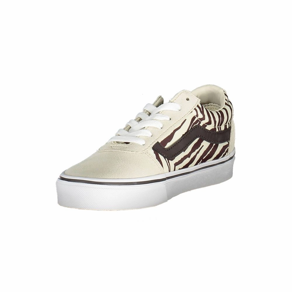 Daily Use Casual Shoes Vans Beige Leather Women Sneaker