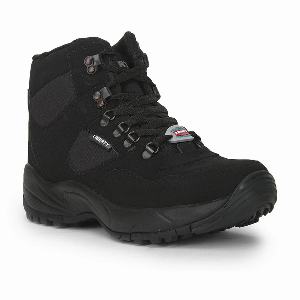 Freedom Casual (Black) Defence Hiking/Trekking Ankle Shoes EVREST-PRM By Liberty Hiking Shoes Wide Width