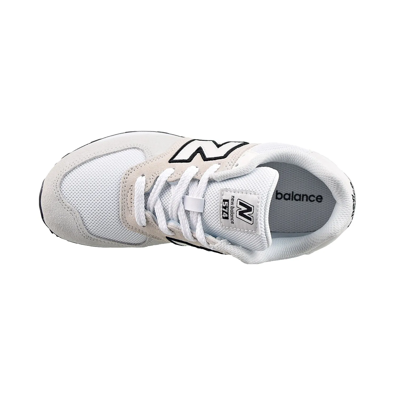 New Balance 574 Big Kids' Shoes Grey-White Running Shoes Shin Splints