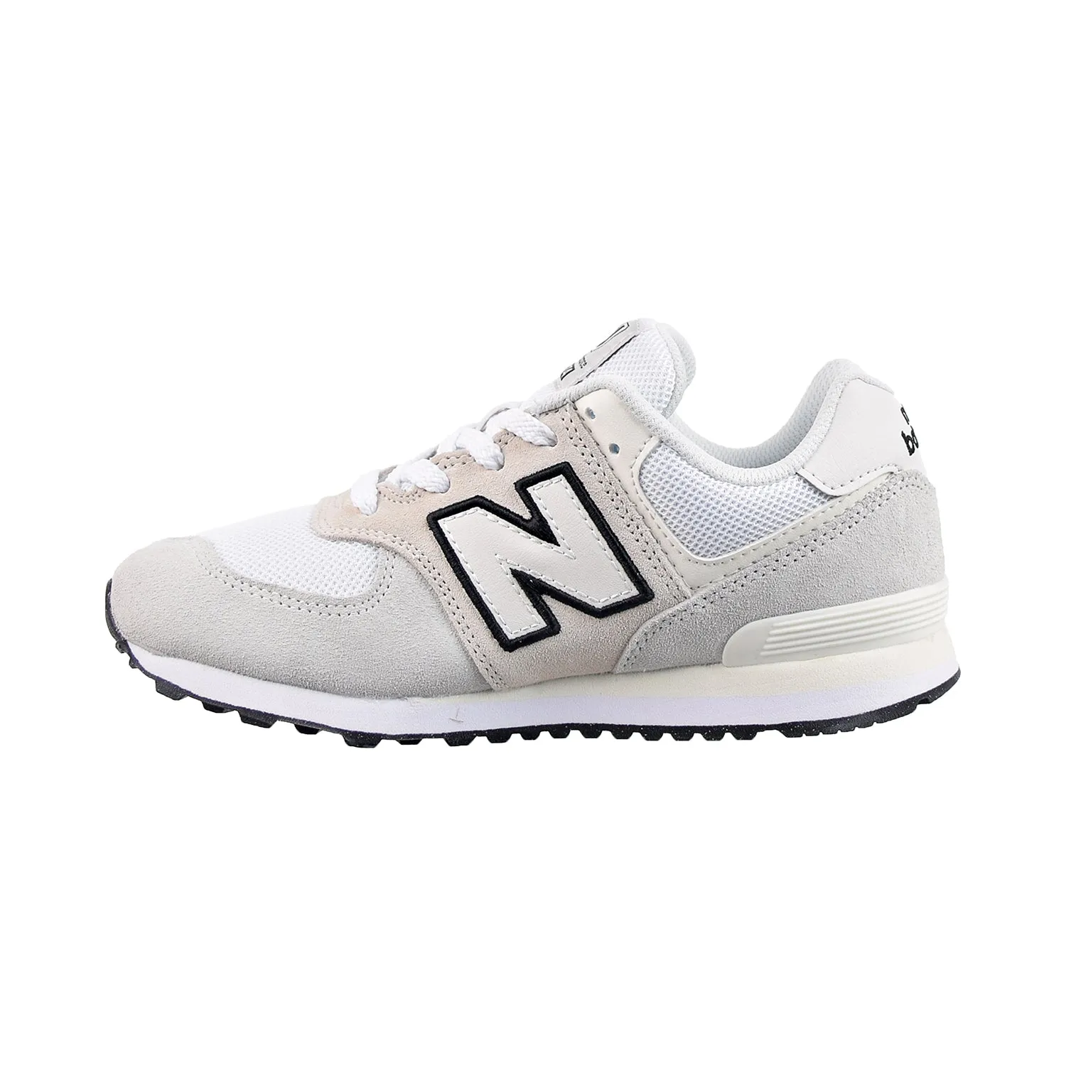 Good Running And Training Shoes New Balance 574 Big Kids' Shoes Grey-White