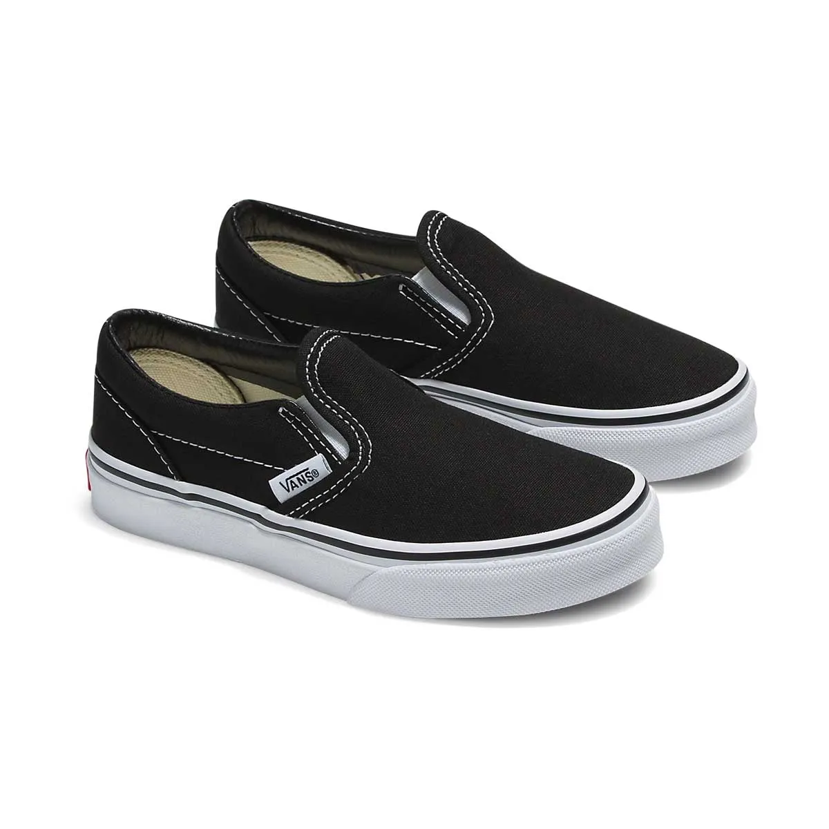Classic Slip-On 'Black/White' Little Kids' Shoes Affordable Running Sneakers