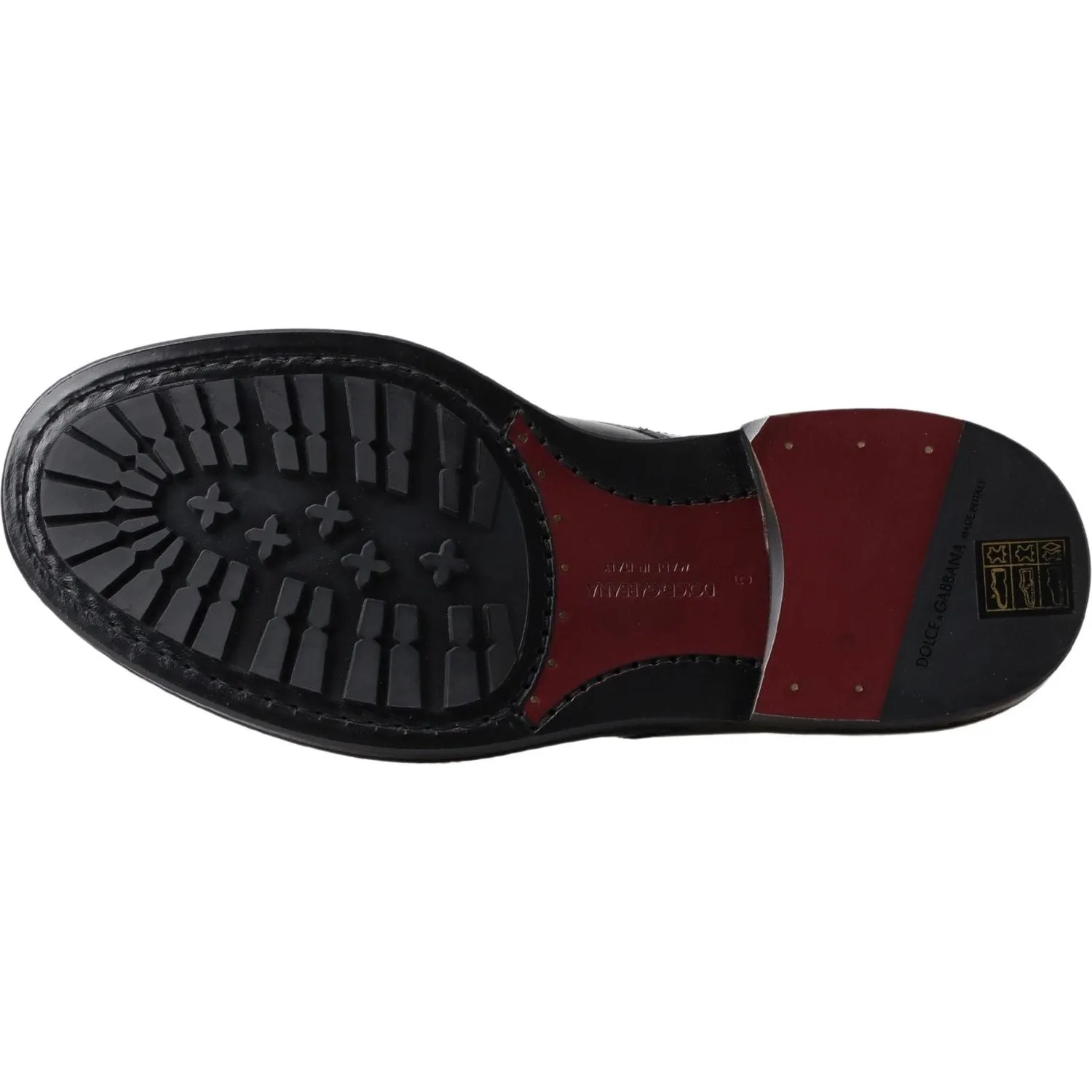 Dolce & Gabbana Black Leather Men Short Boots Lace Up Shoes White Boots