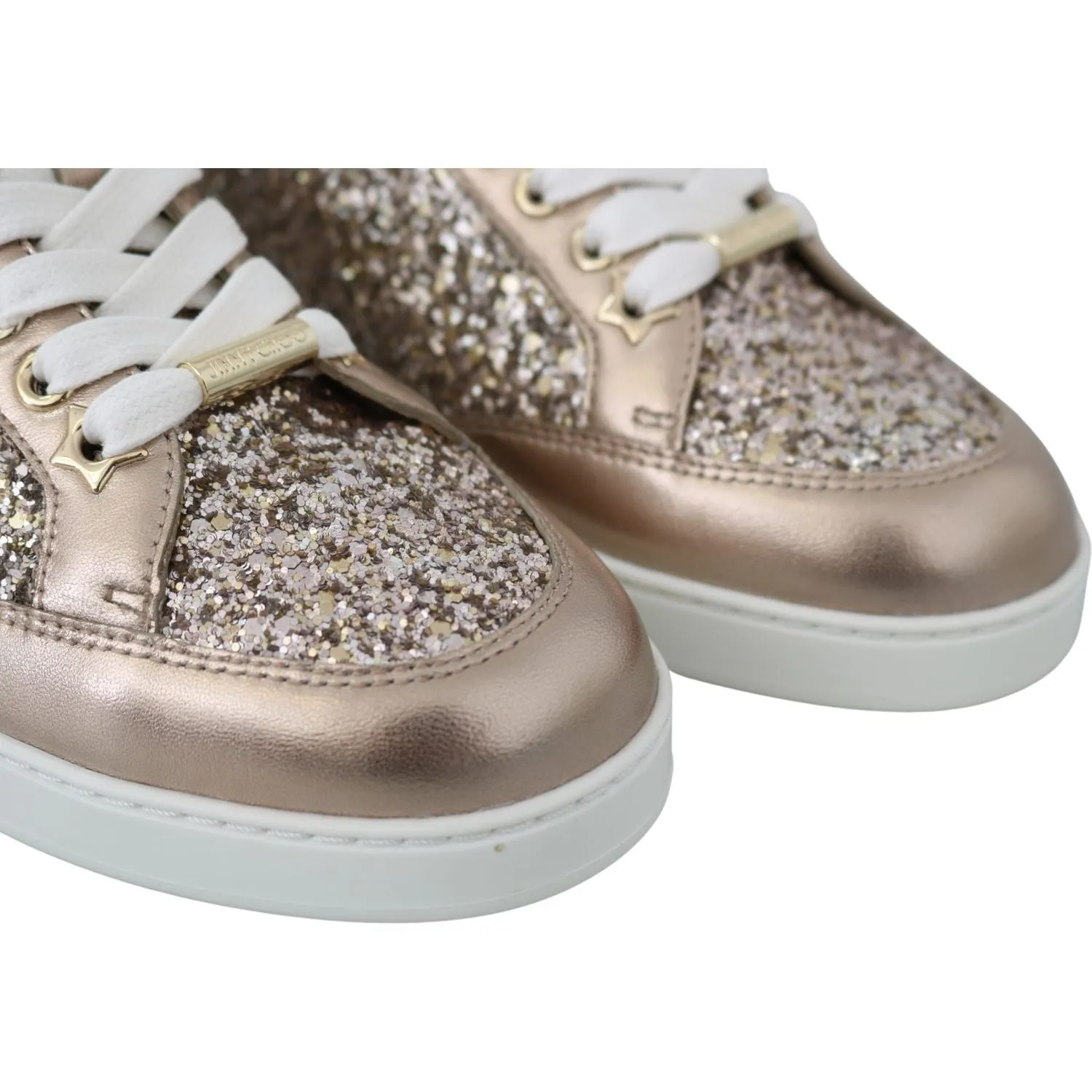 Jimmy Choo Ballet Pink Glitter Leather Sneakers Sneakers That Make You Taller