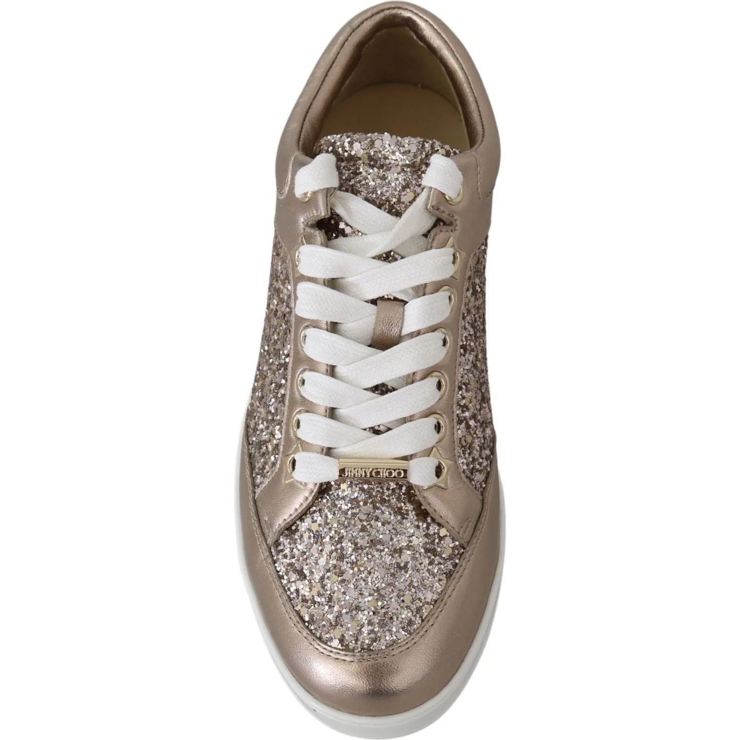 Jimmy Choo Ballet Pink Glitter Leather Sneakers Cheaney Sneakers