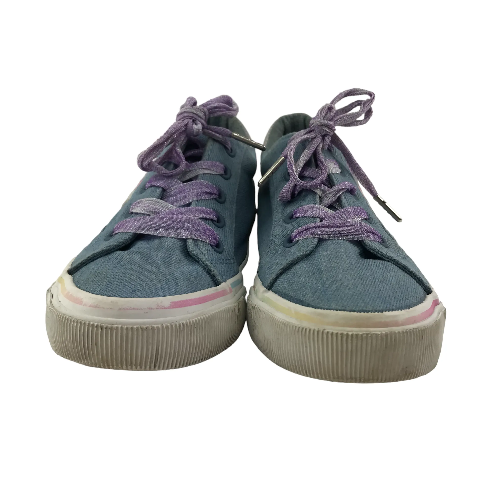 George Trainers Shoe Size 4 Blue Denim Style Canvas Shoes Balance Sneakers