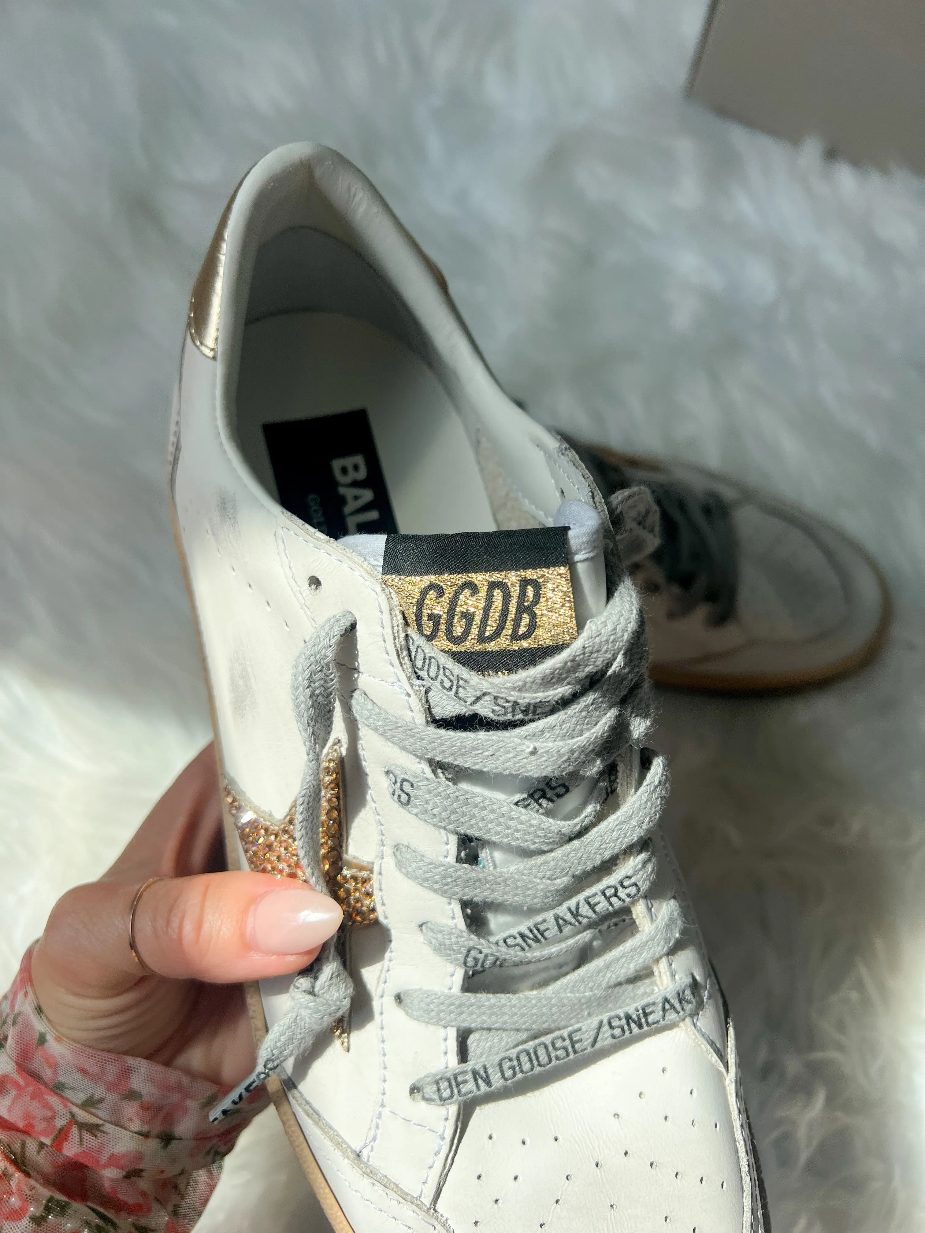 Gold Golden Goose Swarovski Womens Sneakers Adidas Adizero Pr Shoes