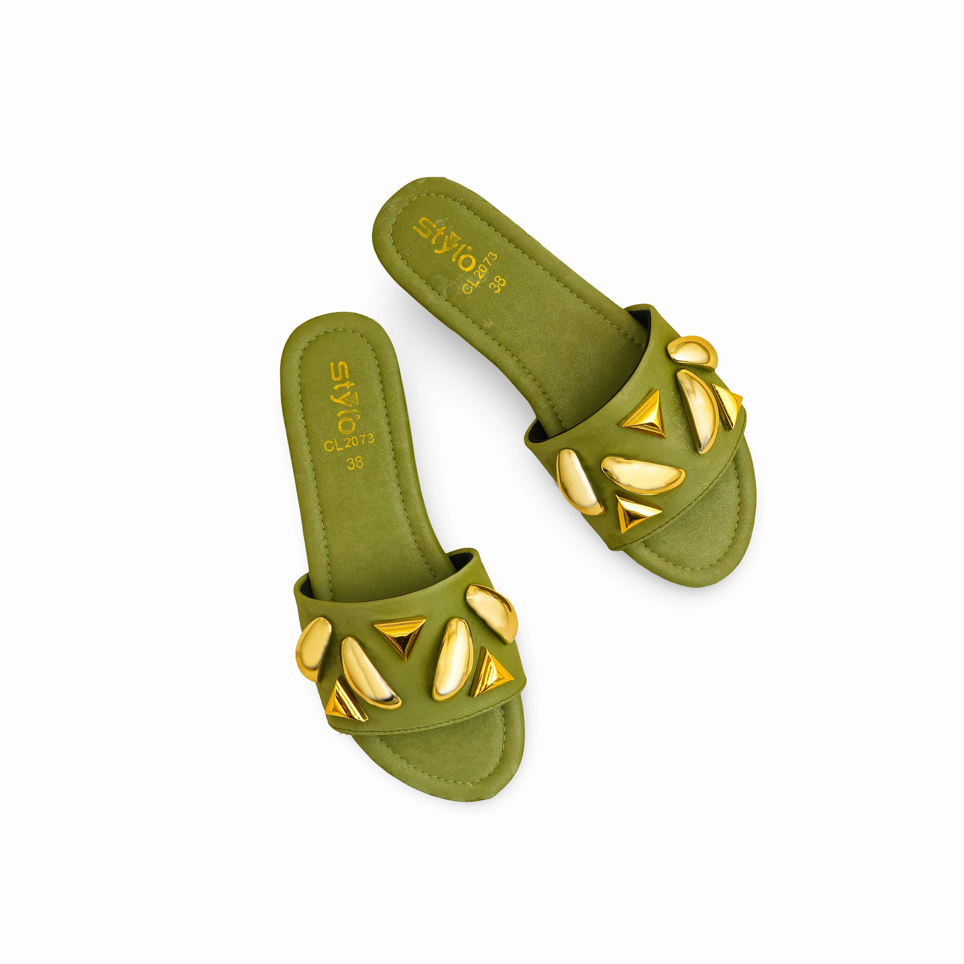 Casual Attire Shoes Green Casual Women Slipper CL2073