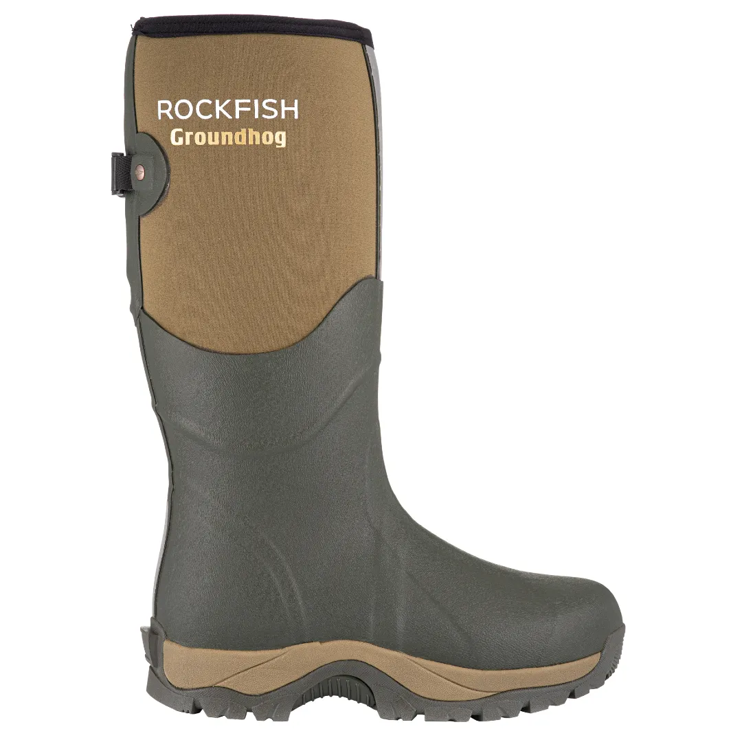 Groundhog Tall Side Adjustable 5mm Neoprene Insulated Wellington Boots Toe Work Boots
