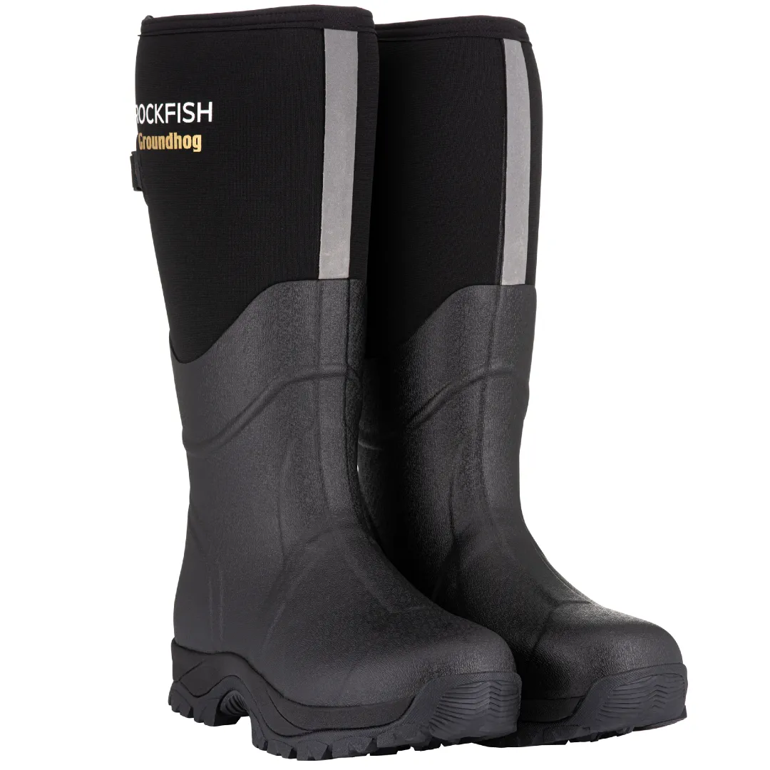 Groundhog Tall Side Adjustable 5mm Neoprene Insulated Wellington Boots Boots With Zip Front