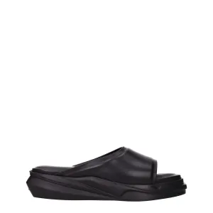 Sandals Support Alyx Black Leather Slippers