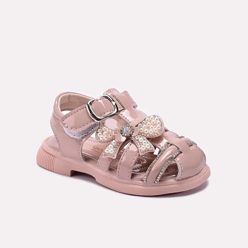 Flat Trigger Shoe Baby Pink Casual Sandal 0721041