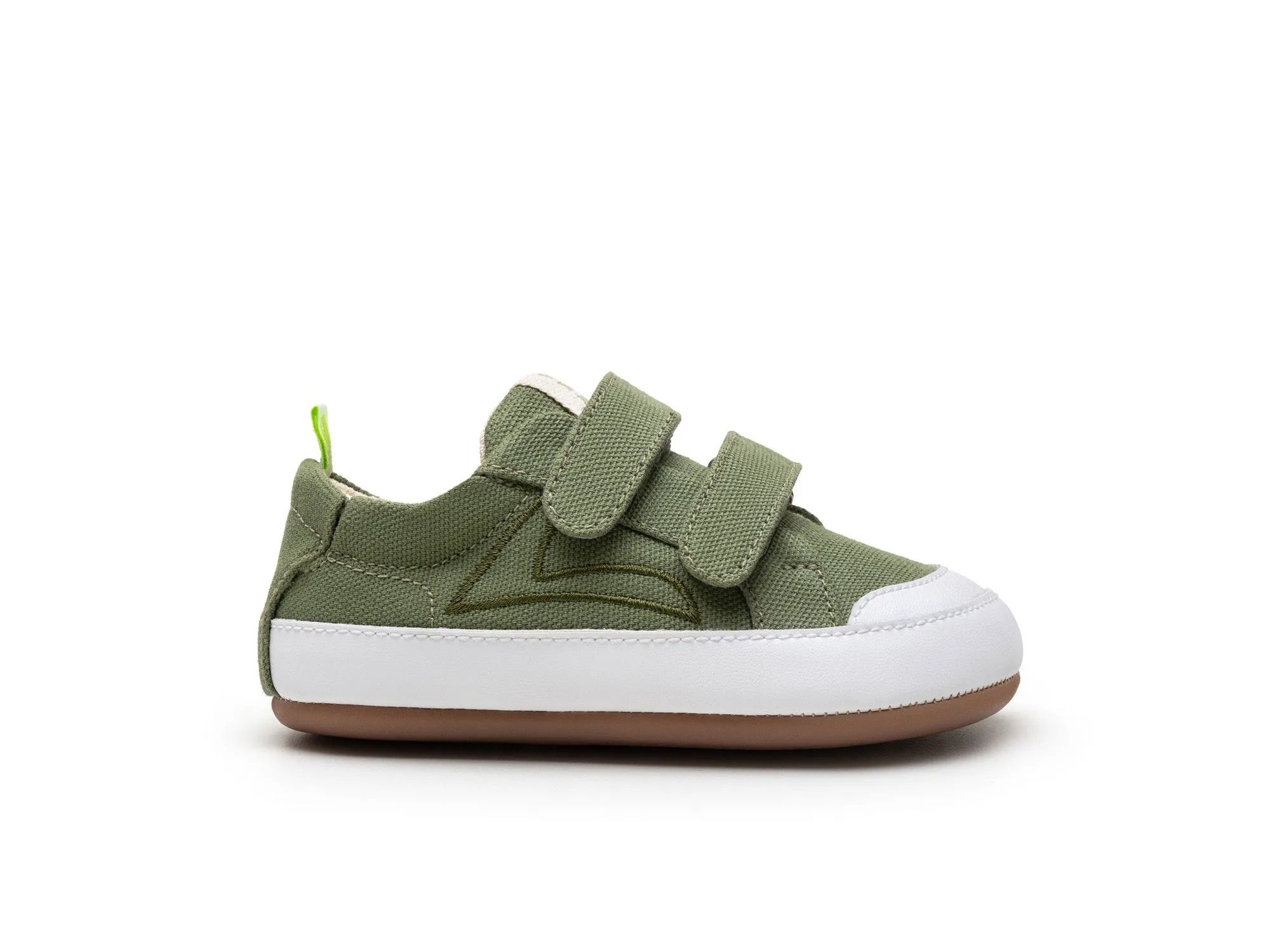 Leather Nursing Sneakers Tip Toey Joey Boy's and Girl's Bossy Green Sneakers - Lona Verde Pistache