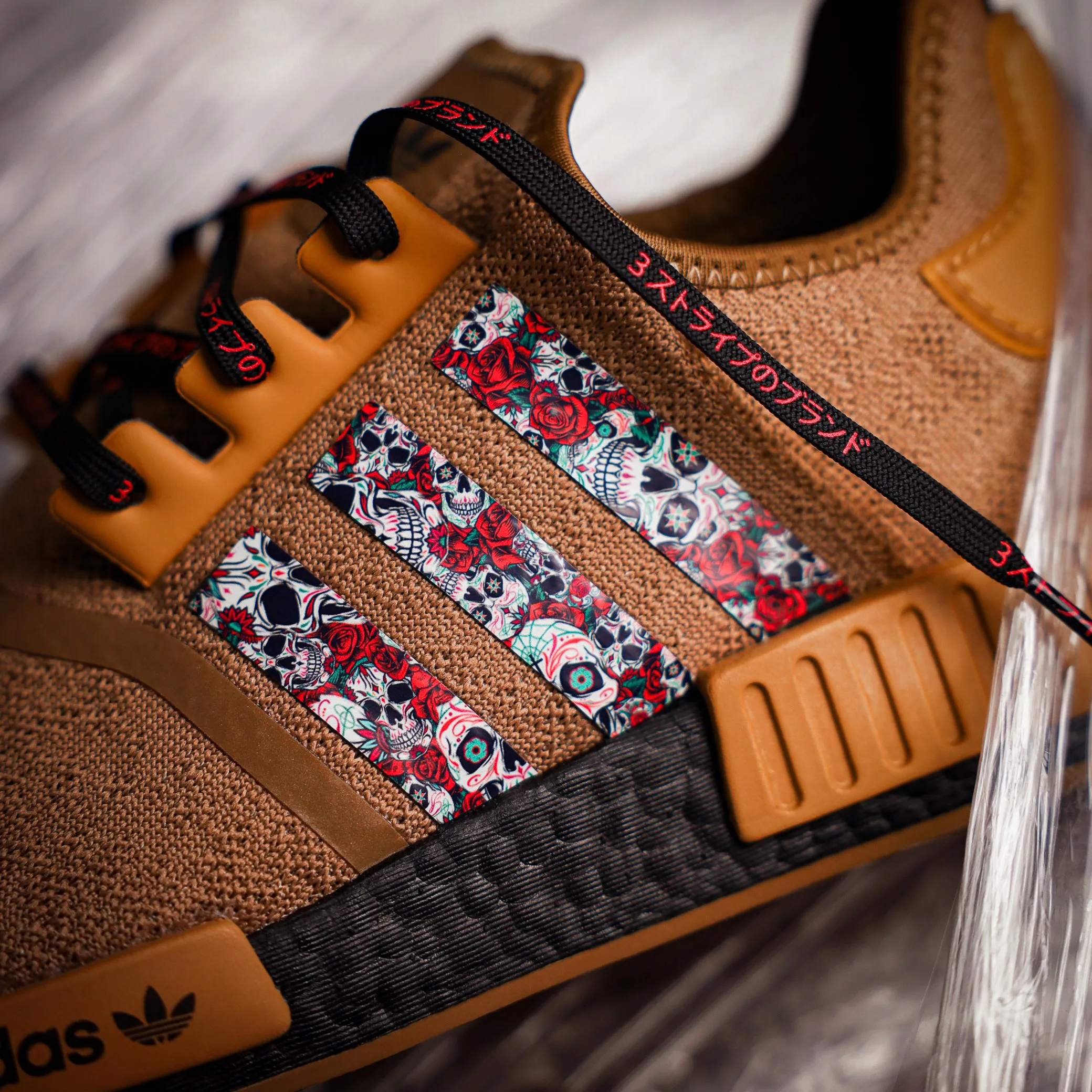 Red Day of the Dead Stripes for Ultra Boost Adidas 2000 Shoes