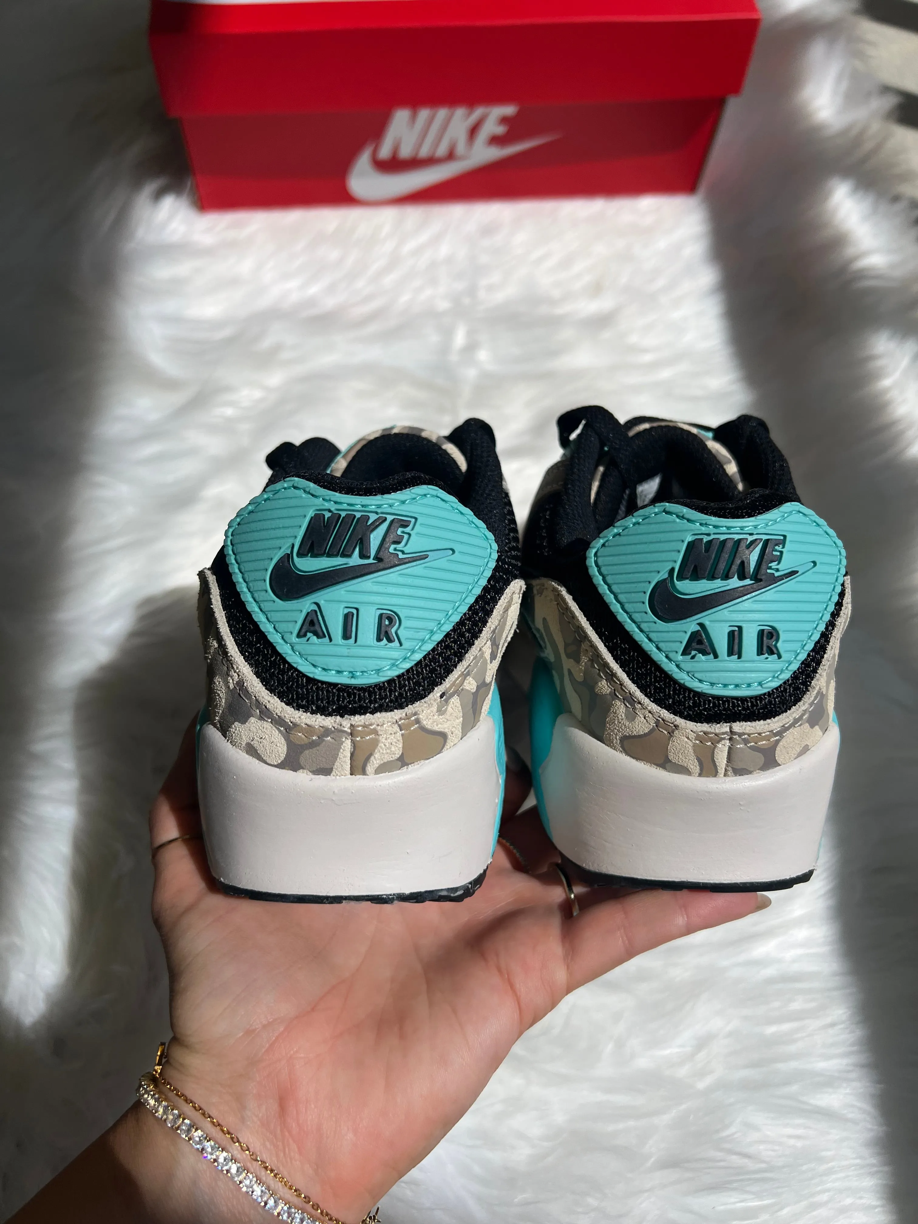 Camo and Turquoise Swarovski Womens Nike Air Max 90