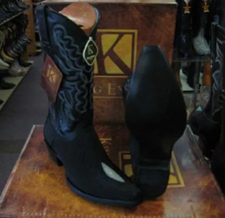 Mens King Exotic Boots Cowboy Boots Style By Los Altos Botas For Sale Genunie Stingray Mantarraya Skin Black Snip Toe Western Cowboy Dress Cowboy Botas De Mantarraya - Mantarraya Boots Cheap Priced For Sale Online Dior Boots